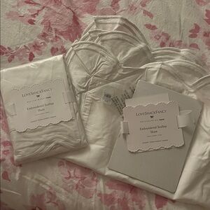 LoveShackFancy White Embroidered Pillow Shams set of 2